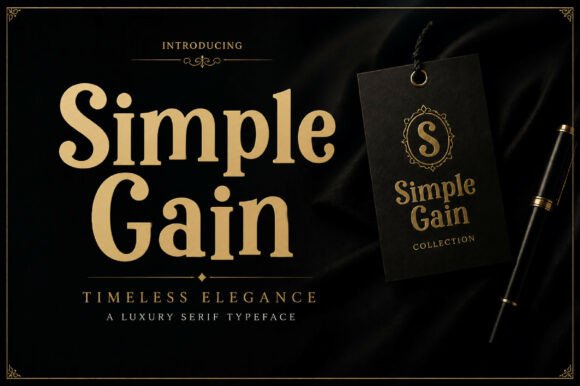 Simple Gain: A Bold Vintage Display Font for Timeless Impact